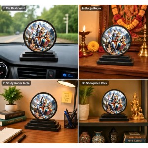 Car Dashboard Wooden Lord Shiva, Parvati, and Ganesha Showpiece | 4 X 4.5 Inch Sublimation Printed Decorative Stand | 4 Mm MDF | Home Decor | Made in India (F33322) Car Dashboard Wooden Lord Shiva, Parvati, and Ganesha Showpiece | 4 X 4.5 Inch Sublimation Printed Decorative Stand | 4 Mm MDF | Home Decor | Made in India (F33322)