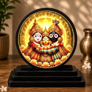 Car Dashboard Wooden Lord Jagannath Balabhadra Subhadra Showpiece | 4 X 4.5 Inch Sublimation Printed Decorative Stand | 4 Mm MDF | Home Decor | Made in India (F33302) Car Dashboard Wooden Lord Jagannath Balabhadra Subhadra Showpiece | 4 X 4.5 Inch Sublimation Printed Decorative Stand | 4 Mm MDF | Home Decor | Made in India (F33302)