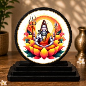 Car Dashboard Wooden Lord Shiva Showpiece | 4 X 4.5 Inch Sublimation Printed Decorative Stand | 4 Mm MDF | Home Decor | Made in India (F33408) Car Dashboard Wooden Lord Shiva Showpiece | 4 X 4.5 Inch Sublimation Printed Decorative Stand | 4 Mm MDF | Home Decor | Made in India (F33408)