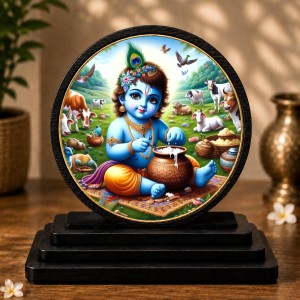 Car Dashboard Wooden Bal Gopal Showpiece | 4 X 4.5 Inch Sublimation Printed Decorative Stand | 4 Mm MDF | Home Decor | Made in India (F33398) Car Dashboard Wooden Bal Gopal Showpiece | 4 X 4.5 Inch Sublimation Printed Decorative Stand | 4 Mm MDF | Home Decor | Made in India (F33398)