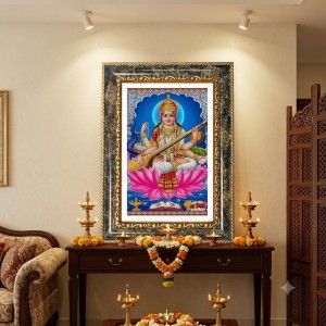 Saraswati Decorative Photo Frame With White Mount | Premium Wall & Tabletop Picture Frame | Home, Office & Temple Decoration | 10x14 Inch (Pack Of 1) (F31608) Saraswati Decorative Photo Frame With White Mount | Premium Wall & Tabletop Picture Frame | Home, Office & Temple Decoration | 10x14 Inch (Pack Of 1) (F31608)