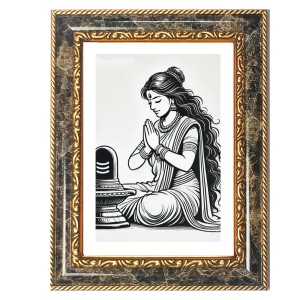 Shiva Lingam Worship Decorative Photo Frame With White Mount | Premium Wall & Tabletop Picture Frame | Home, Office & Temple Decoration | 8x12 Inch (Pack Of 1) (F33219) Shiva Lingam Worship Decorative Photo Frame With White Mount | Premium Wall & Tabletop Picture Frame | Home, Office & Temple Decoration | 8x12 Inch (Pack Of 1) (F33219)
