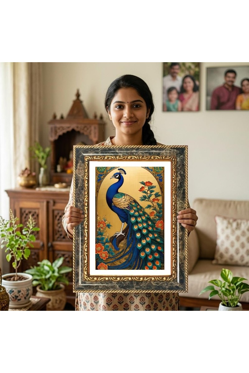 Rabbit Decorative Photo Frame With White Mount | Premium Wall & Tabletop Picture Frame | Home, Office & Temple Decoration | 12x16 Inch (Pack Of 1) (F32435)