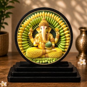 Car Dashboard Wooden Lord Ganeshaa Showpiece | 4 X 4.5 Inch Sublimation Printed Decorative Stand | 4 Mm MDF | Home Decor | Made in India (F33744) Car Dashboard Wooden Lord Ganeshaa Showpiece | 4 X 4.5 Inch Sublimation Printed Decorative Stand | 4 Mm MDF | Home Decor | Made in India (F33744)
