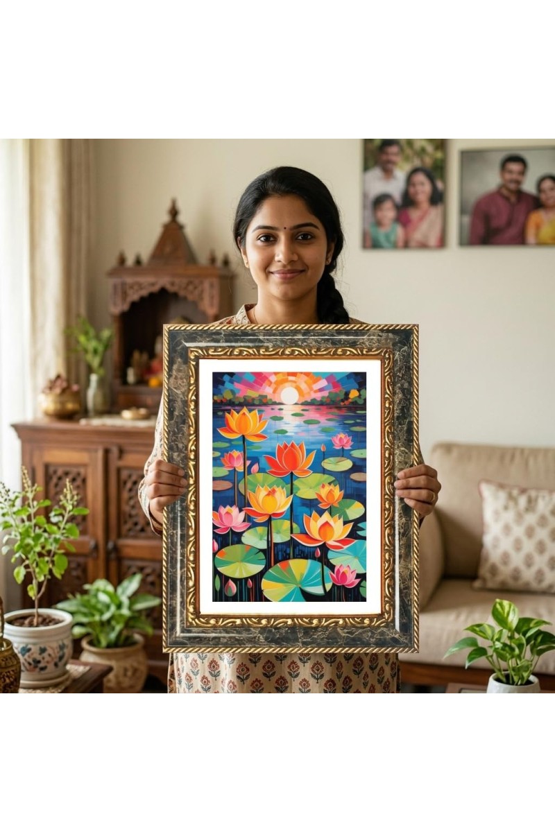 Rabindranath Tagore Decorative Photo Frame With White Mount | Premium Wall & Tabletop Picture Frame | Home, Office & Temple Decoration | 10x14 Inch (Pack Of 1) (F32351)