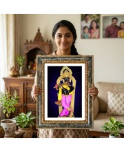 Saraswati Decorative Photo Frame With White Mount | Premium Wall & Tabletop Picture Frame | Home, Office & Temple Decoration | 12x16 Inch (Pack Of 1) (F31608)