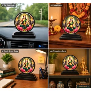 Car Dashboard Wooden Goddess Lakshmi Showpiece | 4 X 4.5 Inch Sublimation Printed Decorative Stand | 4 Mm MDF | Home Decor | Made in India (F33470) Car Dashboard Wooden Goddess Lakshmi Showpiece | 4 X 4.5 Inch Sublimation Printed Decorative Stand | 4 Mm MDF | Home Decor | Made in India (F33470)