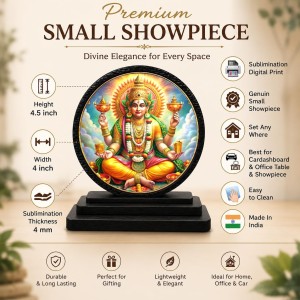 Car Dashboard Wooden Lord Kuber Showpiece | 4 X 4.5 Inch Sublimation Printed Decorative Stand | 4 Mm MDF | Home Decor | Made in India (F33275)