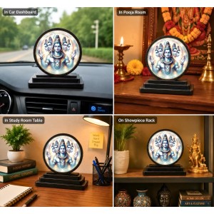 Car Dashboard Wooden Lord Shiva Showpiece | 4 X 4.5 Inch Sublimation Printed Decorative Stand | 4 Mm MDF | Home Decor | Made in India (F33323) Car Dashboard Wooden Lord Shiva Showpiece | 4 X 4.5 Inch Sublimation Printed Decorative Stand | 4 Mm MDF | Home Decor | Made in India (F33323)
