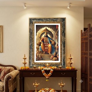 Vishnu Decorative Photo Frame With White Mount | Premium Wall & Tabletop Picture Frame | Home, Office & Temple Decoration | 8x12 Inch (Pack Of 1) (F32510)