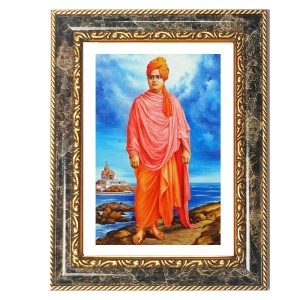 Swami Vivekananda Decorative Photo Frame With White Mount | Premium Wall & Tabletop Picture Frame | Home, Office & Temple Decoration | 8x12 Inch (Pack Of 1) (F32520)