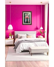 Two Crimson-crested Fantasy Birds Big Photo Frame - 20x28 Inches For Home,Temple & Office Decoration (F10748)