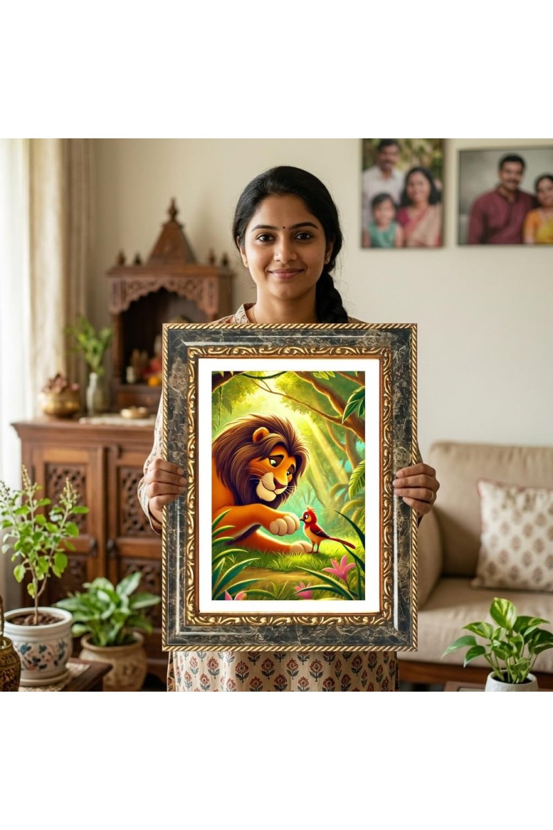 Vishnu Decorative Photo Frame With White Mount | Premium Wall & Tabletop Picture Frame | Home, Office & Temple Decoration | 12x16 Inch (Pack Of 1) (F32610)