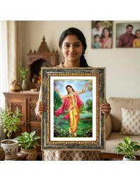 Hanuman Decorative Photo Frame With White Mount | Premium Wall & Tabletop Picture Frame | Home, Office & Temple Decoration | 12x16 Inch (Pack Of 1) (F32552)