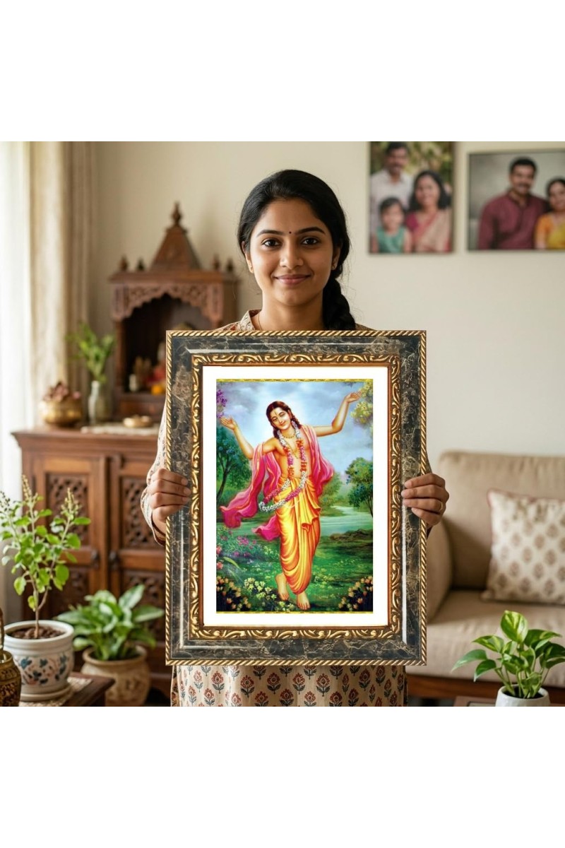 Hanuman Decorative Photo Frame With White Mount | Premium Wall & Tabletop Picture Frame | Home, Office & Temple Decoration | 12x16 Inch (Pack Of 1) (F32552)