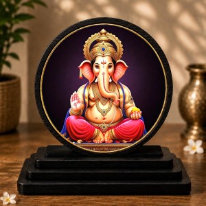Car Dashboard Wooden Lord Ganeshaa Showpiece | 4 X 4.5 Inch Sublimation Printed Decorative Stand | 4 Mm MDF | Home Decor | Made in India (F33520) Car Dashboard Wooden Lord Ganeshaa Showpiece | 4 X 4.5 Inch Sublimation Printed Decorative Stand | 4 Mm MDF | Home Decor | Made in India (F33520)