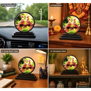 Car Dashboard Wooden Love Birds Showpiece | 4 X 4.5 Inch Sublimation Printed Decorative Stand | 4 Mm MDF | Home Decor | Made in India (F33447) Car Dashboard Wooden Love Birds Showpiece | 4 X 4.5 Inch Sublimation Printed Decorative Stand | 4 Mm MDF | Home Decor | Made in India (F33447)