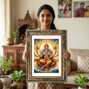 Brahma Decorative Photo Frame With White Mount | Premium Wall & Tabletop Picture Frame | Home, Office & Temple Decoration | 10x14 Inch (Pack Of 1) (F32676)
