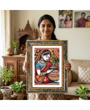 Murugann Decorative Photo Frame With White Mount | Premium Wall & Tabletop Picture Frame | Home, Office & Temple Decoration | 12x16 Inch (Pack Of 1) (F33172)