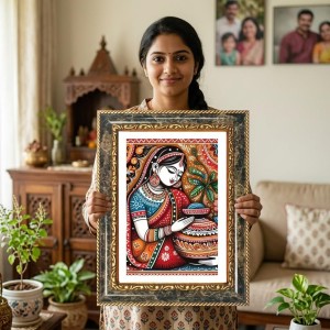 Murugann Decorative Photo Frame With White Mount | Premium Wall & Tabletop Picture Frame | Home, Office & Temple Decoration | 12x16 Inch (Pack Of 1) (F33172)