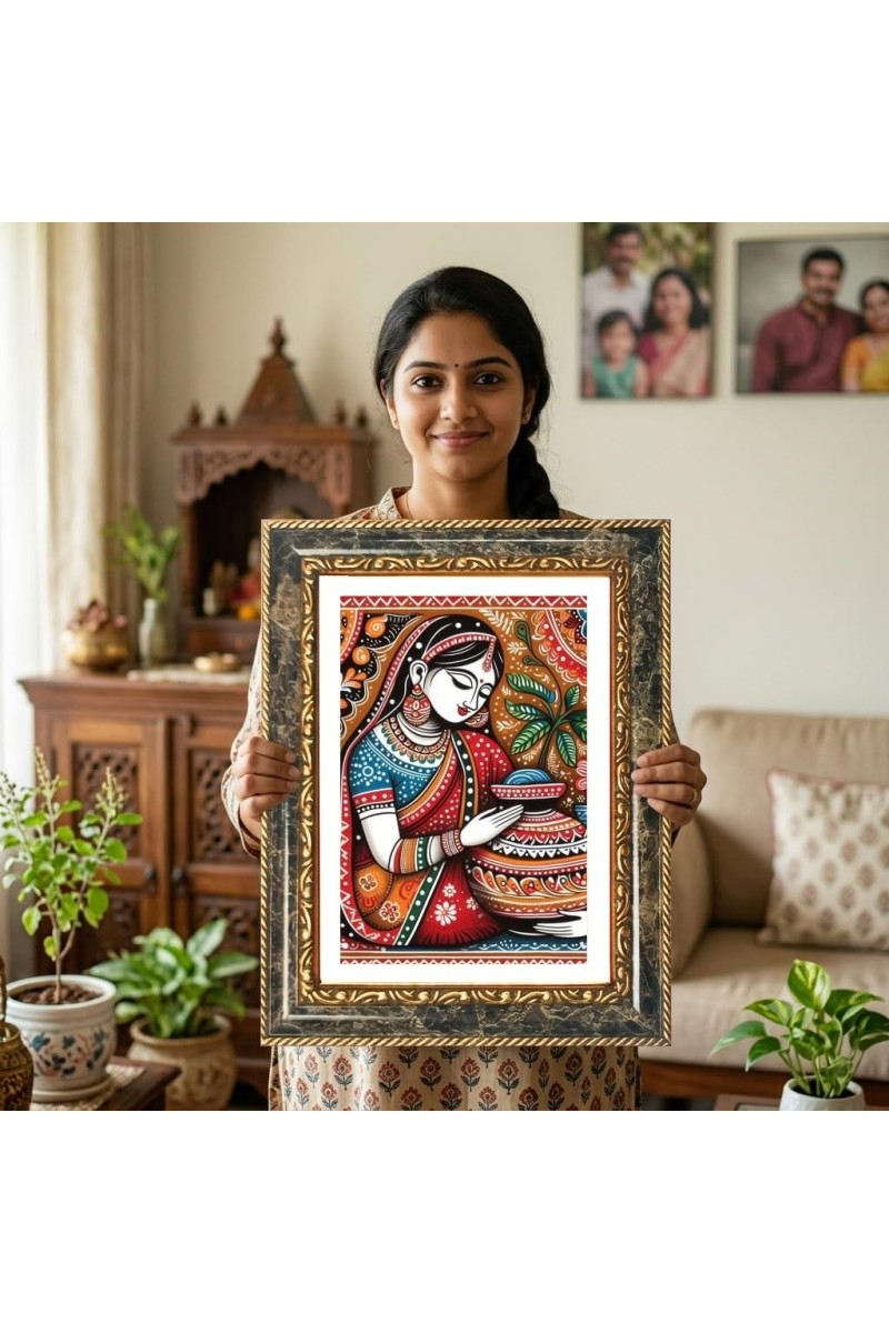 Murugann Decorative Photo Frame With White Mount | Premium Wall & Tabletop Picture Frame | Home, Office & Temple Decoration | 12x16 Inch (Pack Of 1) (F33172)