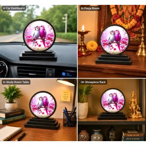 Car Dashboard Wooden Parrots Showpiece | 4 X 4.5 Inch Sublimation Printed Decorative Stand | 4 Mm MDF | Home Decor | Made in India (F33505) Car Dashboard Wooden Parrots Showpiece | 4 X 4.5 Inch Sublimation Printed Decorative Stand | 4 Mm MDF | Home Decor | Made in India (F33505)