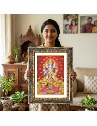 Ganeshaa Lakshmi Decorative Photo Frame With White Mount | Premium Wall & Tabletop Picture Frame | Home, Office & Temple Decoration | 10x14 Inch (Pack Of 1) (F33021)
