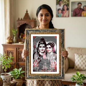 Shiva Parvati Decorative Photo Frame With White Mount | Premium Wall & Tabletop Picture Frame | Home, Office & Temple Decoration | 8x12 Inch (Pack Of 1) (F33087) Shiva Parvati Decorative Photo Frame With White Mount | Premium Wall & Tabletop Picture Frame | Home, Office & Temple Decoration | 8x12 Inch (Pack Of 1) (F33087)