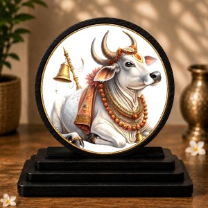 Car Dashboard Wooden Nandi Maharaj Showpiece | 4 X 4.5 Inch Sublimation Printed Decorative Stand | 4 Mm MDF | Home Decor | Made in India (F33569) Car Dashboard Wooden Nandi Maharaj Showpiece | 4 X 4.5 Inch Sublimation Printed Decorative Stand | 4 Mm MDF | Home Decor | Made in India (F33569)