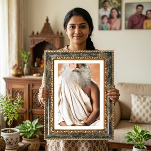 Spiritual Leader Decorative Photo Frame With White Mount | Premium Wall & Tabletop Picture Frame | Home, Office & Temple Decoration | 8x12 Inch (Pack Of 1) (F31483)