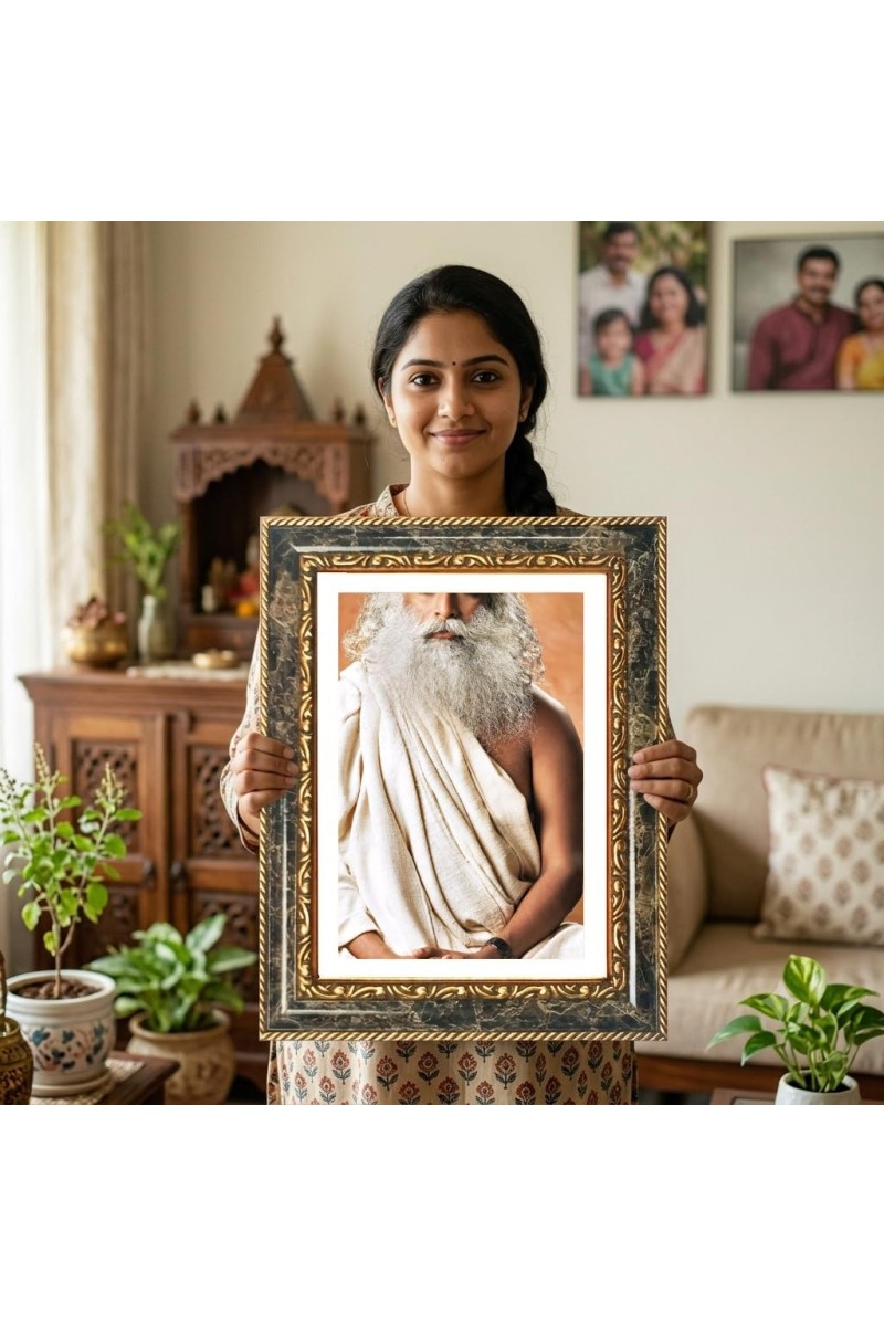 Spiritual Leader Decorative Photo Frame With White Mount | Premium Wall & Tabletop Picture Frame | Home, Office & Temple Decoration | 8x12 Inch (Pack Of 1) (F31483)