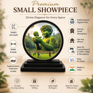 Car Dashboard Wooden Nature Boy Showpiece | 4 X 4.5 Inch Sublimation Printed Decorative Stand | 4 Mm MDF | Home Decor | Made in India (F33341)