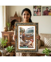 Ram Kumar Kavi Raj Decorative Photo Frame With White Mount | Premium Wall & Tabletop Picture Frame | Home, Office & Temple Decoration | 10x14 Inch (Pack Of 1) (F33216)