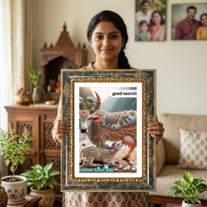 Ram Kumar Kavi Raj Decorative Photo Frame With White Mount | Premium Wall & Tabletop Picture Frame | Home, Office & Temple Decoration | 10x14 Inch (Pack Of 1) (F33216)