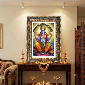 Vishnu Decorative Photo Frame With White Mount | Premium Wall & Tabletop Picture Frame | Home, Office & Temple Decoration | 8x12 Inch (Pack Of 1) (F31439) Vishnu Decorative Photo Frame With White Mount | Premium Wall & Tabletop Picture Frame | Home, Office & Temple Decoration | 8x12 Inch (Pack Of 1) (F31439)