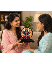 Car Dashboard Wooden Kali MATA Showpiece | 4 X 4.5 Inch Sublimation Printed Decorative Stand | 4 Mm MDF | Home Decor | Made in India (F33654)