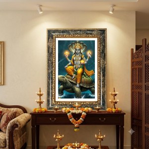 Lord Hanuman Decorative Photo Frame With White Mount | Premium Wall & Tabletop Picture Frame | Home, Office & Temple Decoration | 12x16 Inch (Pack Of 1) (F31129)