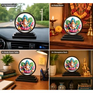 Car Dashboard Wooden Lord Ganeshaa Showpiece | 4 X 4.5 Inch Sublimation Printed Decorative Stand | 4 Mm MDF | Home Decor | Made in India (F33247) Car Dashboard Wooden Lord Ganeshaa Showpiece | 4 X 4.5 Inch Sublimation Printed Decorative Stand | 4 Mm MDF | Home Decor | Made in India (F33247)