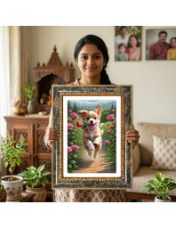 Krishna Decorative Photo Frame With White Mount | Premium Wall & Tabletop Picture Frame | Home, Office & Temple Decoration | 12x16 Inch (Pack Of 1) (F32494)