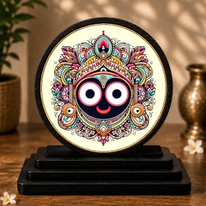 Car Dashboard Wooden Lord Jagannath Showpiece | 4 X 4.5 Inch Sublimation Printed Decorative Stand | 4 Mm MDF | Home Decor | Made in India (F33443) Car Dashboard Wooden Lord Jagannath Showpiece | 4 X 4.5 Inch Sublimation Printed Decorative Stand | 4 Mm MDF | Home Decor | Made in India (F33443)
