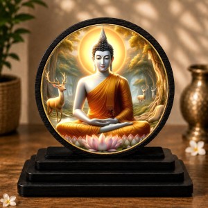 Car Dashboard Wooden Gautam Buddha Showpiece | 4 X 4.5 Inch Sublimation Printed Decorative Stand | 4 Mm MDF | Home Decor | Made in India (F33730) Car Dashboard Wooden Gautam Buddha Showpiece | 4 X 4.5 Inch Sublimation Printed Decorative Stand | 4 Mm MDF | Home Decor | Made in India (F33730)