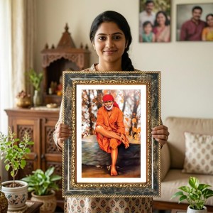 Swami Vivekananda Decorative Photo Frame With White Mount | Premium Wall & Tabletop Picture Frame | Home, Office & Temple Decoration | 12x16 Inch (Pack Of 1) (F31229)