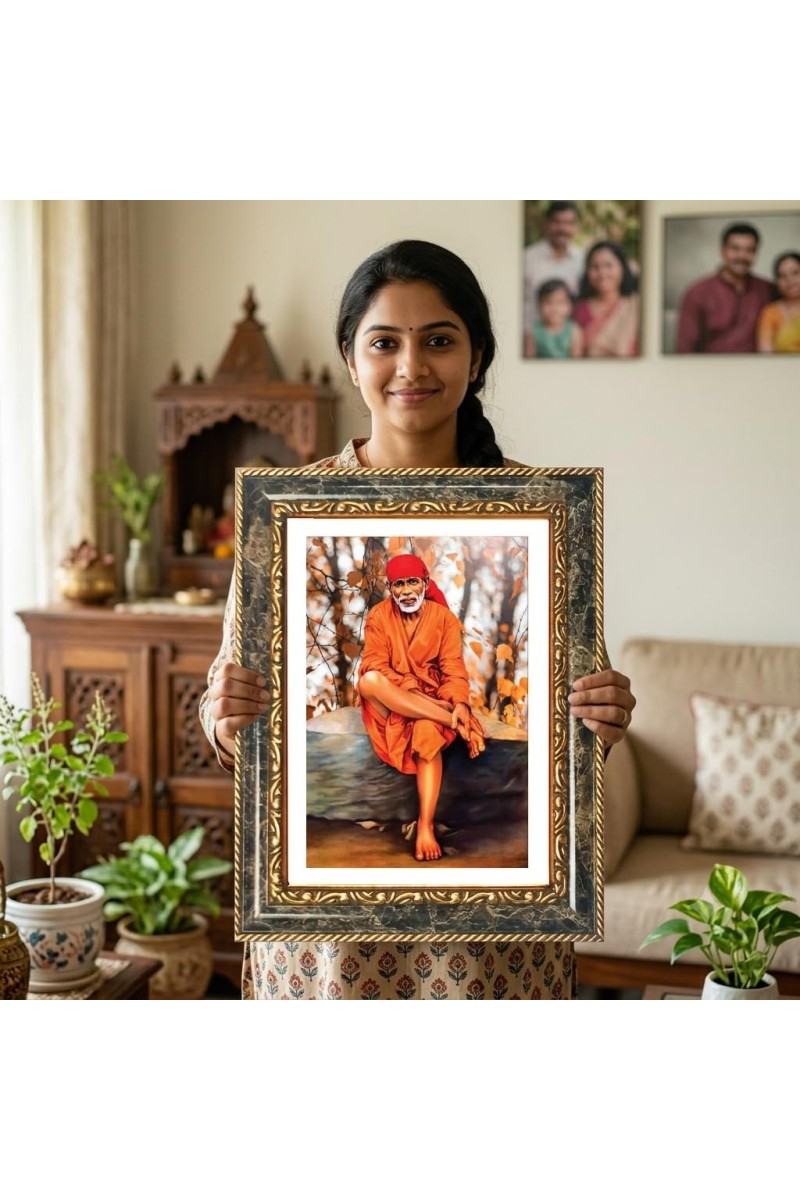 Swami Vivekananda Decorative Photo Frame With White Mount | Premium Wall & Tabletop Picture Frame | Home, Office & Temple Decoration | 12x16 Inch (Pack Of 1) (F31229)