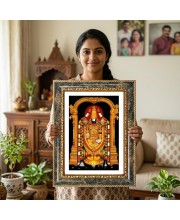 Venkateswara Decorative Photo Frame With White Mount | Premium Wall & Tabletop Picture Frame | Home, Office & Temple Decoration | 8x12 Inch (Pack Of 1) (F32364)
