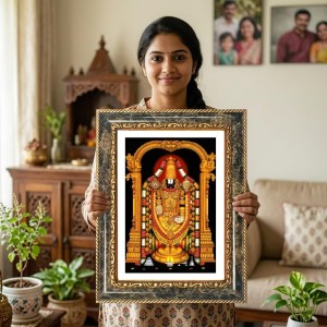 Venkateswara Decorative Photo Frame With White Mount | Premium Wall & Tabletop Picture Frame | Home, Office & Temple Decoration | 8x12 Inch (Pack Of 1) (F32364) Venkateswara Decorative Photo Frame With White Mount | Premium Wall & Tabletop Picture Frame | Home, Office & Temple Decoration | 8x12 Inch (Pack Of 1) (F32364)
