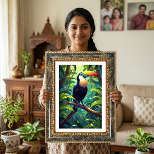 Toucan Decorative Photo Frame With White Mount | Premium Wall & Tabletop Picture Frame | Home, Office & Temple Decoration | 8x12 Inch (Pack Of 1) (F32682) Toucan Decorative Photo Frame With White Mount | Premium Wall & Tabletop Picture Frame | Home, Office & Temple Decoration | 8x12 Inch (Pack Of 1) (F32682)