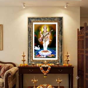 Saraswati Decorative Photo Frame With White Mount | Premium Wall & Tabletop Picture Frame | Home, Office & Temple Decoration | 10x14 Inch (Pack Of 1) (F31528) Saraswati Decorative Photo Frame With White Mount | Premium Wall & Tabletop Picture Frame | Home, Office & Temple Decoration | 10x14 Inch (Pack Of 1) (F31528)