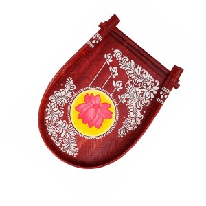 Handmade Bamboo Wedding Kulo for Bengali Boron & Khoi Dan | Traditional Hand-Painted Bamboo Kulo Tray for Wedding, Puja Decoration & Rituals | Eco-Friendly