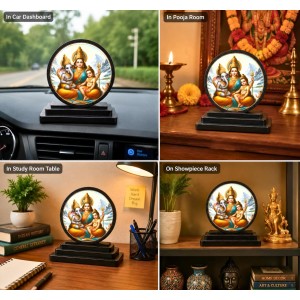 Car Dashboard Wooden Durga MATA, Ganeshaa, and Kartika Showpiece | 4 X 4.5 Inch Sublimation Printed Decorative Stand | 4 Mm MDF | Home Decor | Made in India (F33722) Car Dashboard Wooden Durga MATA, Ganeshaa, and Kartika Showpiece | 4 X 4.5 Inch Sublimation Printed Decorative Stand | 4 Mm MDF | Home Decor | Made in India (F33722)
