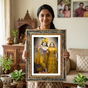 Radhaa Krishna Decorative Photo Frame With White Mount | Premium Wall & Tabletop Picture Frame | Home, Office & Temple Decoration | 12x16 Inch (Pack Of 1) (F32997) Radhaa Krishna Decorative Photo Frame With White Mount | Premium Wall & Tabletop Picture Frame | Home, Office & Temple Decoration | 12x16 Inch (Pack Of 1) (F32997)